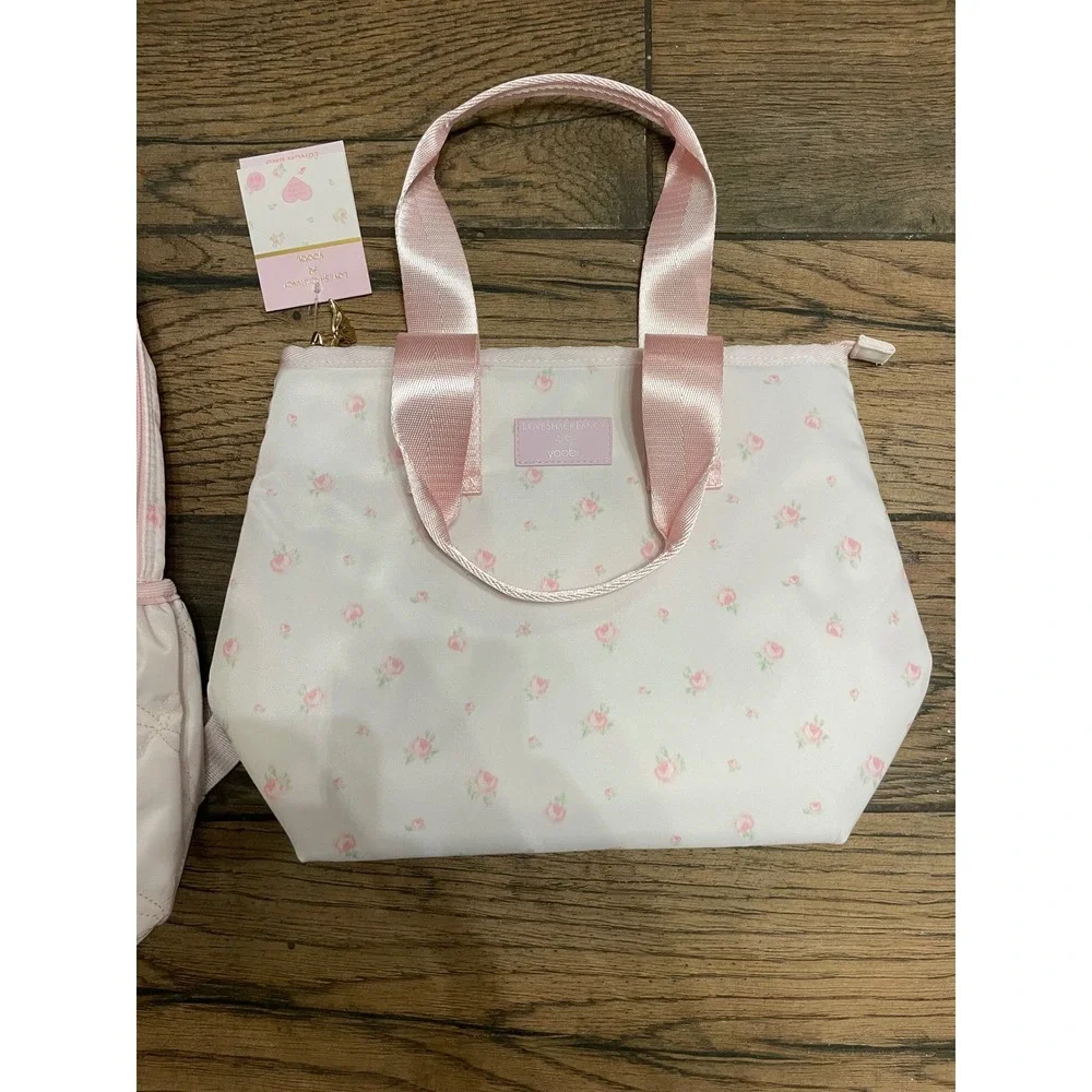 LoveShackFancy x Yoobi Pink Floral Backpack and Insulated Lunch Bag Set NWT